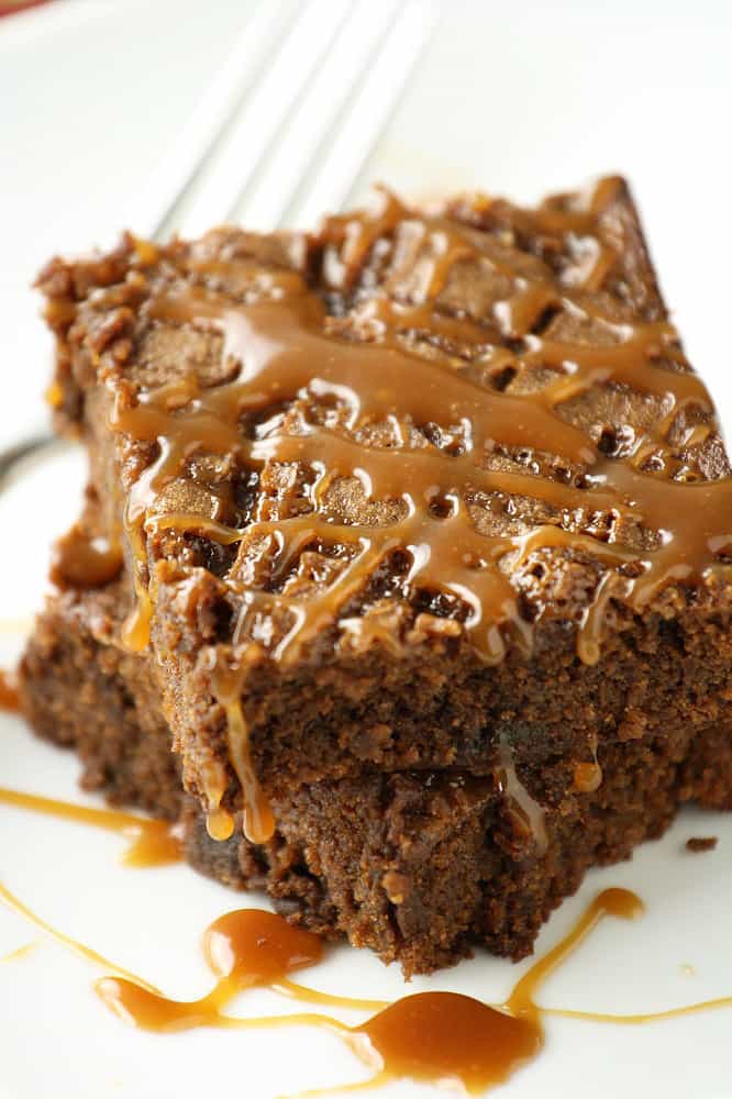 Caramel Mexican Chocolate Mesquite Brownies from No Gluten, No Problem