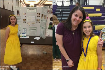 Bethany won her division in the regional science fair